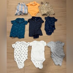Carter's Assorted Kids Bodysuits and Overalls - 9 pieces - 12 months